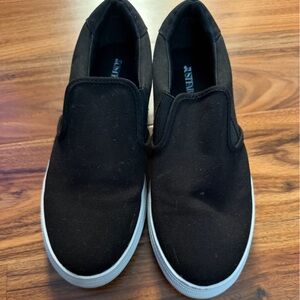 Women’s Black Slip-On Canvas Sneakers